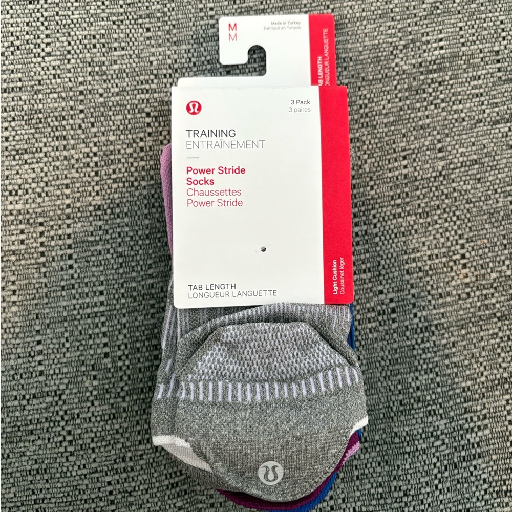 NWT Lululemon Power Stride Socks 3 Pack